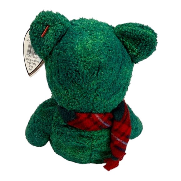 Ty Beanie Baby Wallace The Green Bear Plush Toy With Plaid Scarf Vintage 1999 - Picture 3 of 8